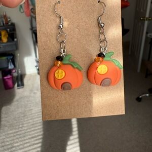 Handmade Pumpkin House Earrings
